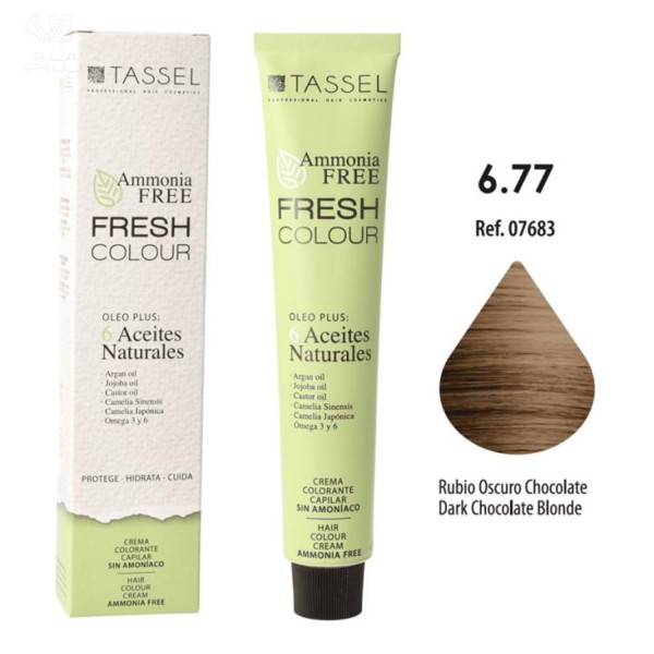 Eurostil fresh colour crema decolorante 6.77 rubio oscuro chocolate sin amoniaco 1un