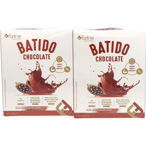Farline Batido Sustitutivo Chocolate Pack Ahorro 15+15 Sobres Promo