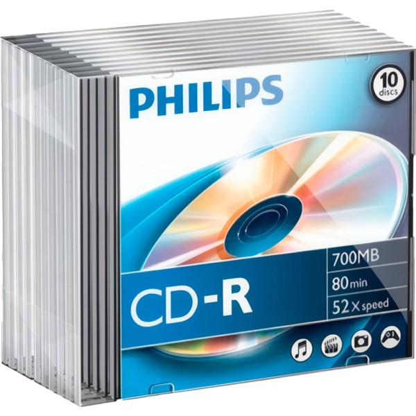 Philips cd-r 80min 700mb 52x / pack de 10 unidades