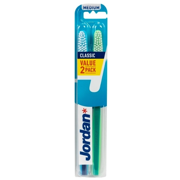 Jordan cepillo de dientes Medio 2 uds